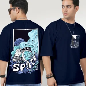 Space to Earth (Navy Blue) - Oversized T-shirt
